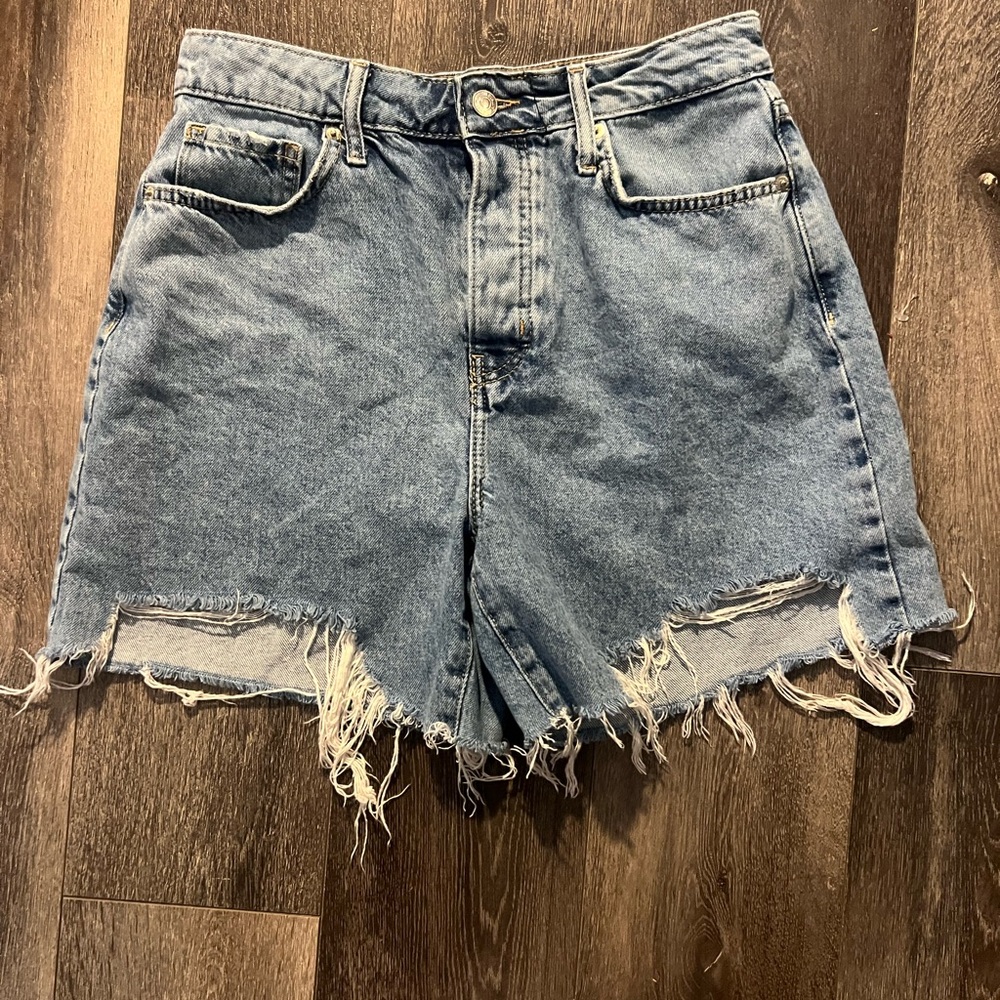 Forever 21 Blue Distressed Jean Shorts